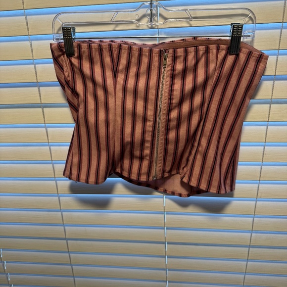 pink corduroy striped bandeau top - Picture 3 of 3